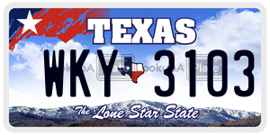 WKY3103 license plate in Texas