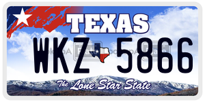 WKZ5866 license plate in Texas