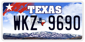 WKZ9690  license plate in TX