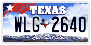 WLG2640 license plate in Texas