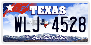 WLJ4528  license plate in TX