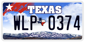 WLP0374 license plate in Texas