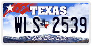 WLS2539 license plate in Texas