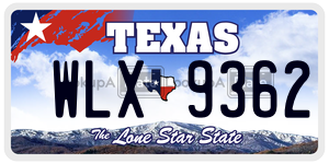 WLX9362 license plate in Texas