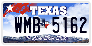 WMB5162  license plate in TX