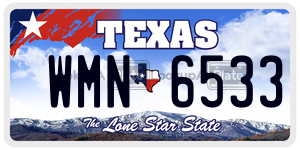 WMN6533 license plate in Texas