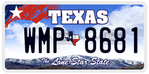 WMP8681  license plate in TX