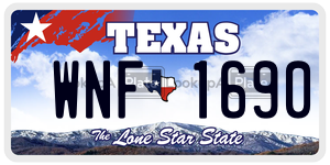 WNF1690 license plate in Texas