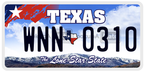 WNN0310 license plate in Texas
