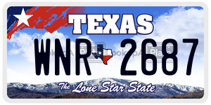 WNR2687  license plate in TX