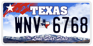 WNV6768  license plate in TX