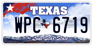 WPC6719 license plate in Texas