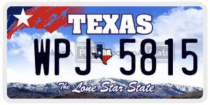 WPJ5815  license plate in TX