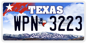 WPN3223 license plate in Texas