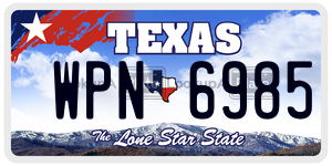 WPN6985 license plate in Texas