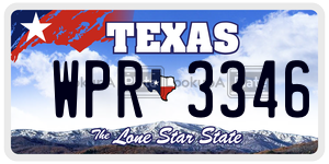 WPR3346  license plate in TX