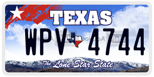 WPV4744  license plate in TX