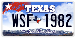 WSF1982 license plate in Texas