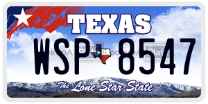 WSP8547  license plate in TX