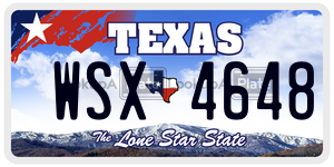 WSX4648 license plate in Texas