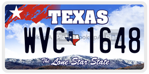 WVC1648 license plate in Texas