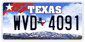 WVD4091  license plate in TX