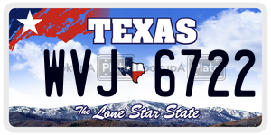 WVJ6722 license plate in Texas