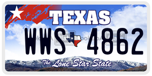WWS4862 license plate in Texas