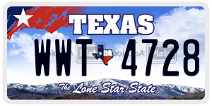 WWT4728  license plate in TX