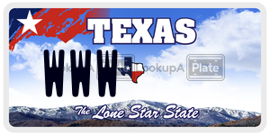 WWW license plate in Texas