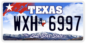 WXH6997  license plate in TX