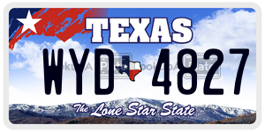 WYD4827  license plate in TX