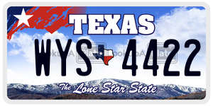 WYS4422 license plate in Texas
