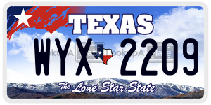 WYX2209 license plate in Texas