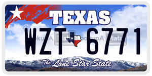 WZT6771 license plate in Texas