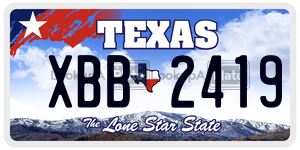 XBB2419 license plate in Texas