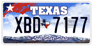 XBD7177  license plate in TX