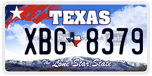 XBG8379  license plate in TX
