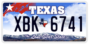 XBK6741  license plate in TX