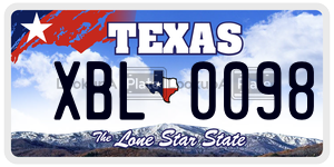 XBL0098  license plate in TX