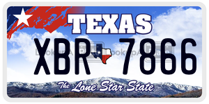 XBR7866  license plate in TX