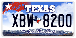 XBW8200  license plate in TX
