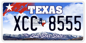 XCC8555 license plate in Texas