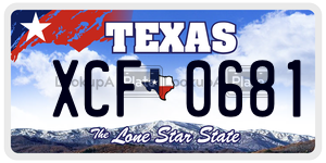 XCF0681 license plate in Texas