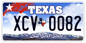 XCV0082  license plate in TX