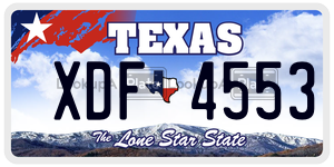 XDF4553  license plate in TX