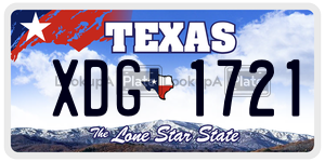 XDG1721 license plate in Texas