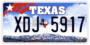 XDJ5917 license plate in Texas