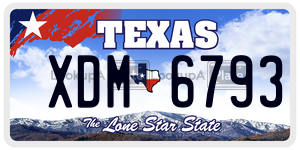 XDM6793 license plate in Texas