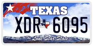XDR6095  license plate in TX